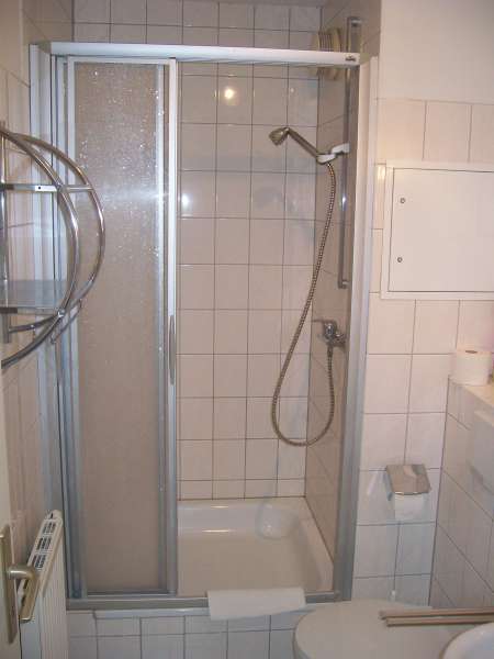 Badezimmer mit Dusche und WC