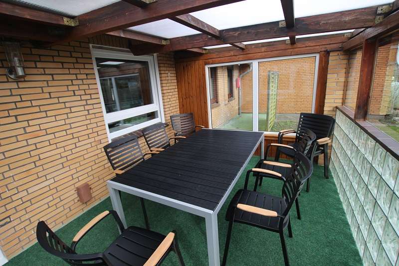 Die überdachte Terrasse