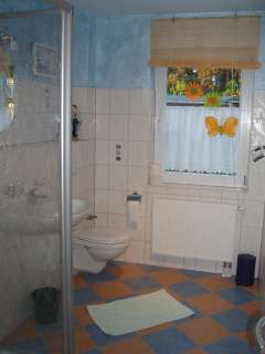 Badezimmer mit Dusche und WC