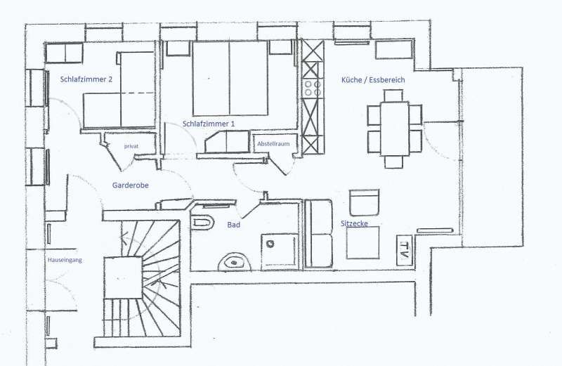 Grundriss Villa Rosa Whg. 1